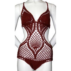 Vintage 1960s Crochet Bathing Suit - Worn by Halle Berry in Aug.2004 GQ