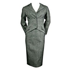 Vintage 1955 Dior Couture Tweed Dress & Jacket