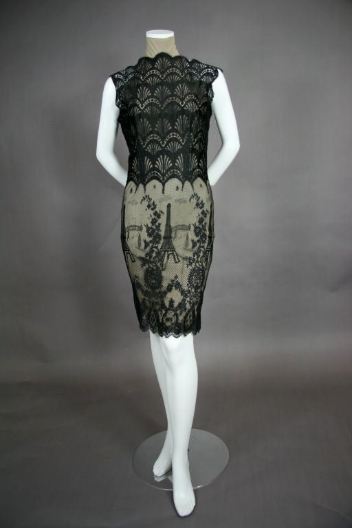 Gaultier 1980's 2 pc. Eiffel Tower lace dress + underdress 7