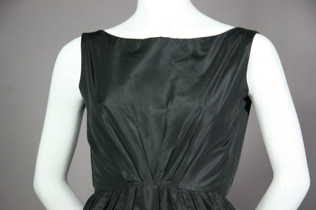 Women's YSL for Christian Dior Black Silk Tafetta Tiered Cocktail Dress For Sale