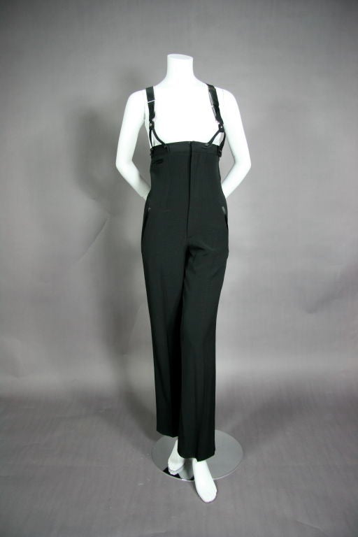 Gaultier 1990's high-waisted tuxedo slacks + suspenders 6