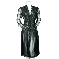 Retro Gaultier late 1980's  Lace & Chiffon dress