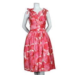 Retro Christian Dior 1960's cotton floral dress