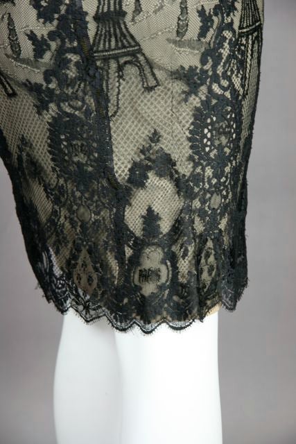 Gaultier 1980's 2 pc. Eiffel Tower lace dress + underdress 2