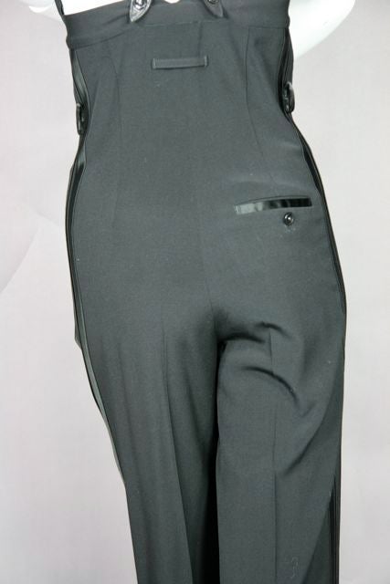 Gaultier 1990's high-waisted tuxedo slacks + suspenders 2