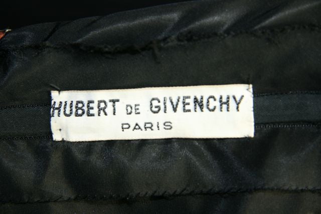Givenchy 1950s Strapless Printed Silk Devoré Velvet Dress + Stole For Sale 1
