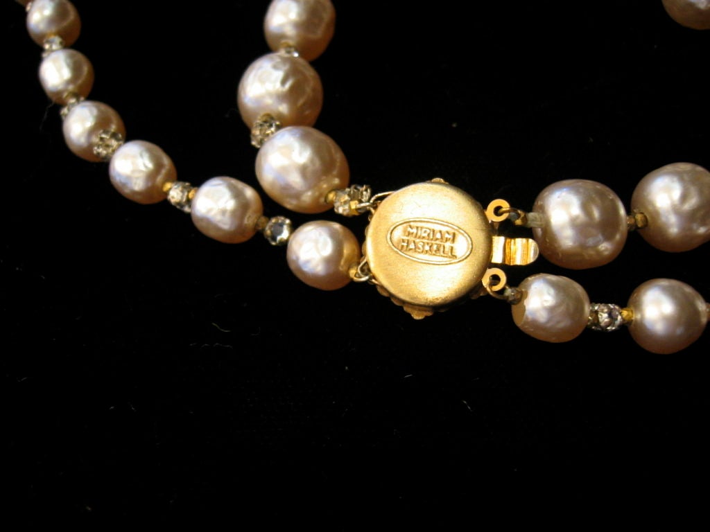 Miriam Haskell double strand pearl necklace 2