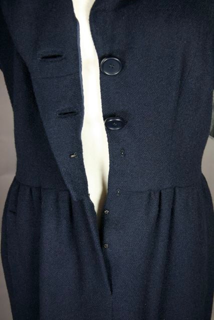 Balenciaga Navy Wool Late '50s/Early '60's  Dress 3