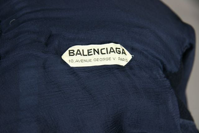 Balenciaga Navy Wool Late '50s/Early '60's  Dress 4