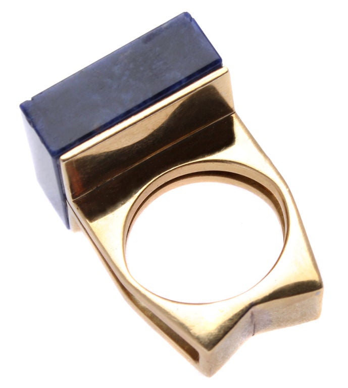 Cartier 18kt Gold & Lapis Modernist Ring 1