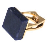 Cartier 18kt Gold & Lapis Modernist Ring