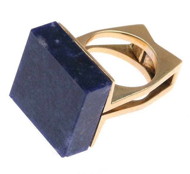 Cartier 18kt Gold & Lapis Modernist Ring 2