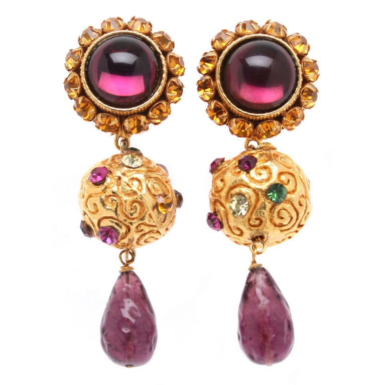 Dominique Aurientis Poured Glass Earrings For Sale at 1stDibs