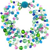 Retro Langani Pucci Colored Multi Strand Necklace