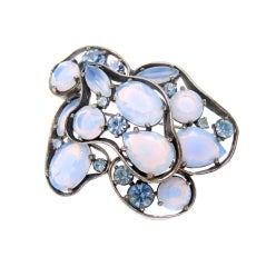 Schiaparelli Blue Biomorphic Brooch