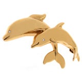 Pair of Dolphin Tiffany & Co. 18kt  Gold  Brooch