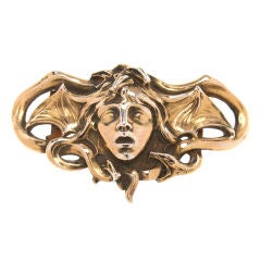 Art Nouveau Medusa Belt  Buckle by Albert Holbein