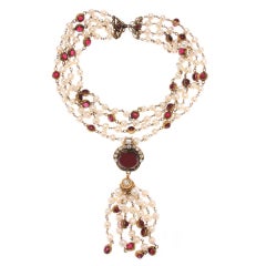 A  Superb CHANEL Pearl and Poured Glass Necklace