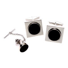 Kalo Onyx Sterling Silver Cufflinks