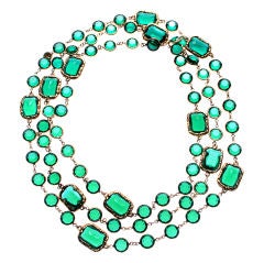 Green Poured Glass Maison Gripoix Chanel Necklace