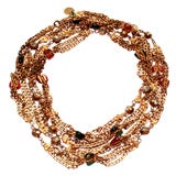 Vintage Chanel Costume Jewelry Necklace with Poured Glass Beads