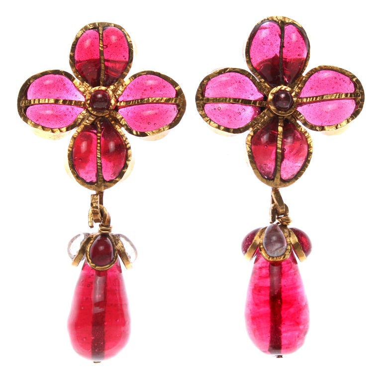 Gorgeous Maison Gripoix for Chanel Earrings at 1stdibs