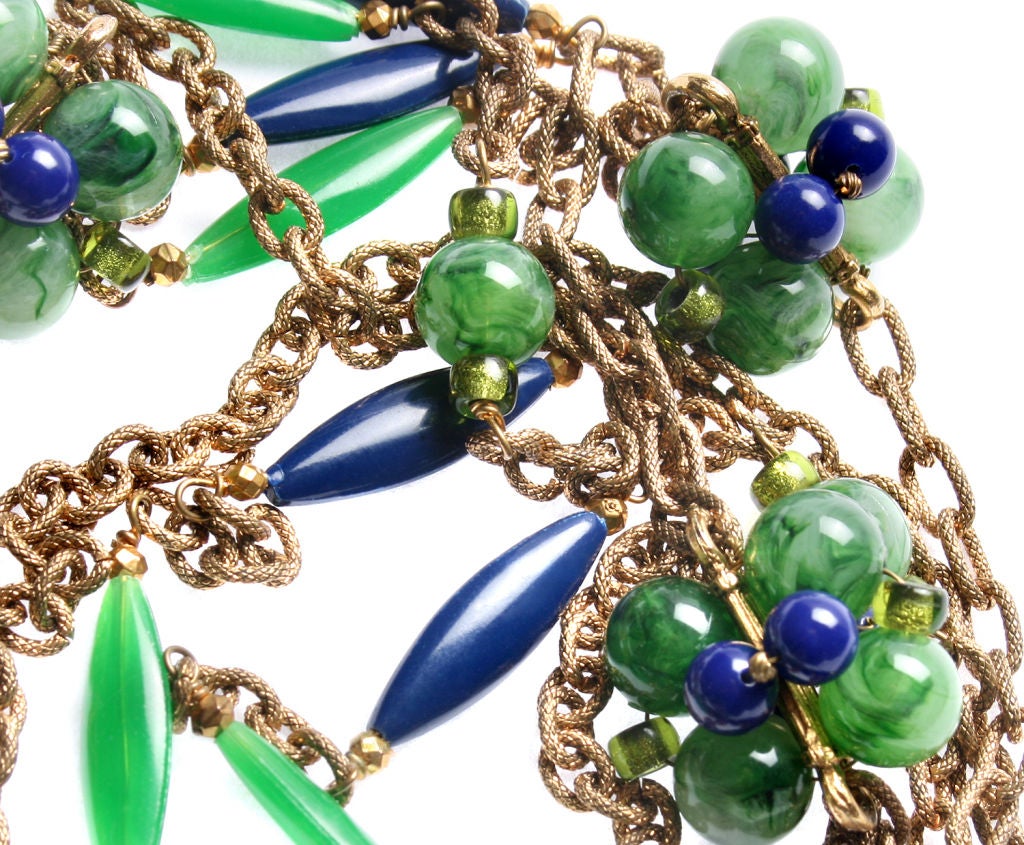 French Poured Glass Maison Gripoix Necklace at 1stdibs