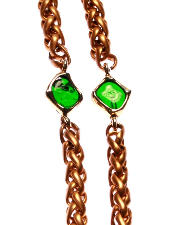 Chanel Poured Glass Double Chain In Excellent Condition In Chicago, IL