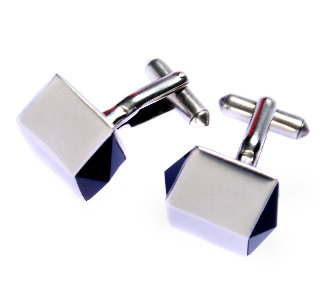 Men's Antonio Pineda  Modernist Geometric Sterling Silver Cufflinks For Sale