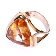 Large Modern Topaz Gold Ring For Sale at 1stDibs