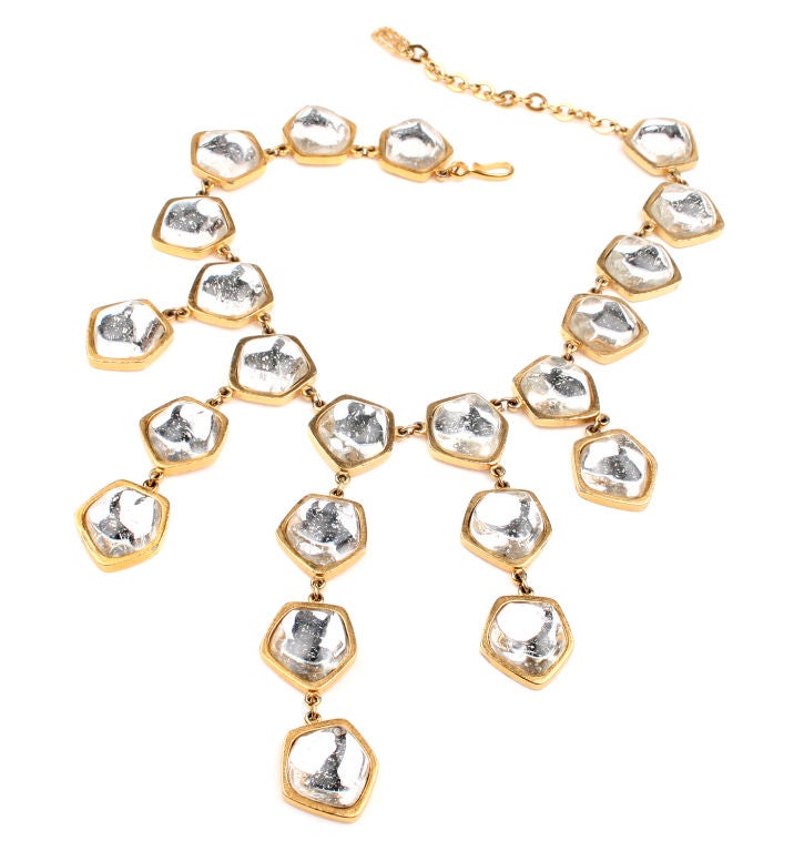 This is a gorgeous costume necklace by St. Laurent.  It is 14.5