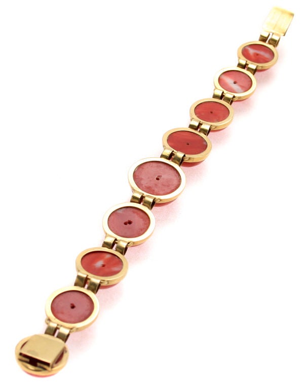 William Spratling Cabochon Coral Gold Necklace and Bracelet 4