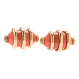 18k Coral and Gold cufflinks