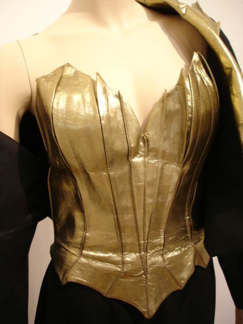 1980s Thierry Mugler 3 Piece Gold Tuxedo Flame Suit 2