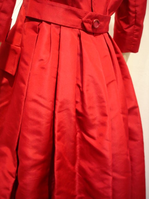 1950s Christian Dior Silk Faille Belted Cocktail 1