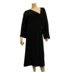 1970s Halston Black Asymetrical Shift Dress