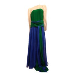 1980s Galanos Grecian Chiffon Wrap Gown 9