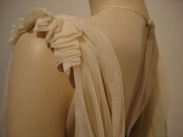 1980s Galanos Grecian Chiffon Wrap Gown 1