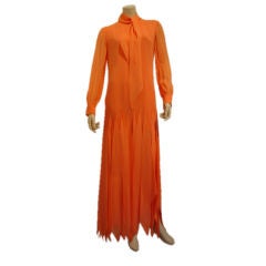 1970s Pierre Cardin Silk Chiffon Handkerchief Gown 1