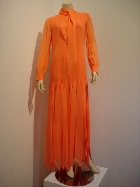 1970s Pierre Cardin Silk Chiffon Handkerchief Gown 3