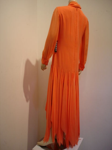 Women's 1970s Pierre Cardin Silk Chiffon Handkerchief Gown