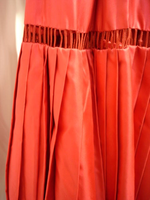 Museum piece designed by the late Christian Dior himself consists of a dramatic detachable sash and amazing full skirt with a tulle underlay and slight boning in bodice.