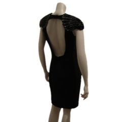 Retro Carolina Herrera Mini Dress with Beaded/Sculpted Shoulders