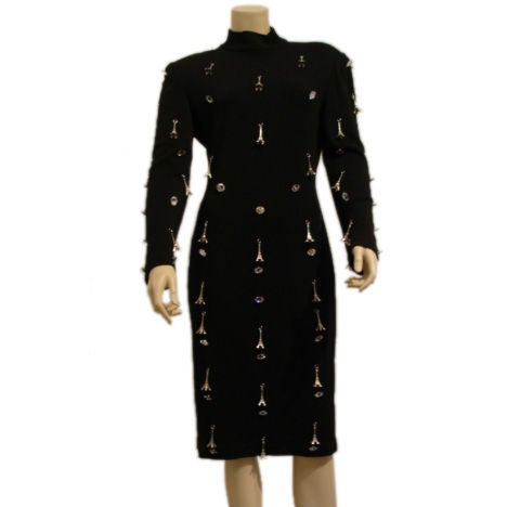 1990s Patrick Kelly Eiffel Tower Knit Dress