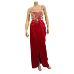 1950s Two-tone Duchess Silk Satin Gown 5