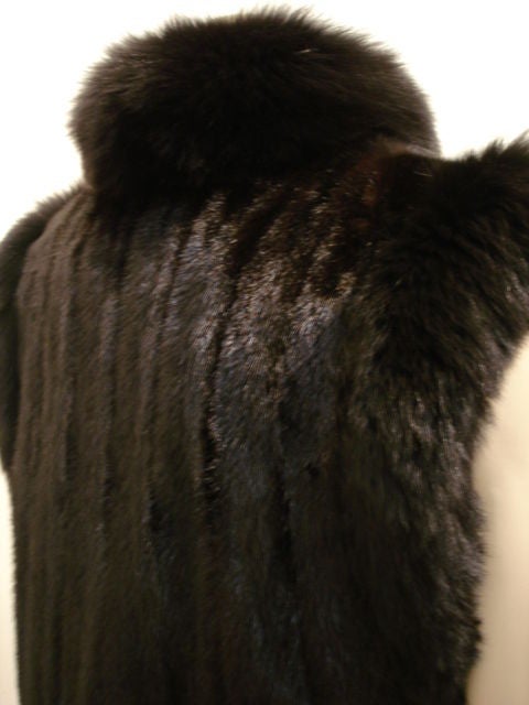 1980s Oscar de la Renta Mink and Leather Reversible Vest 3