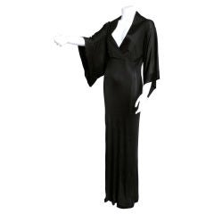 Used Jean Paul Gaultier Black Silk Kimono Gown