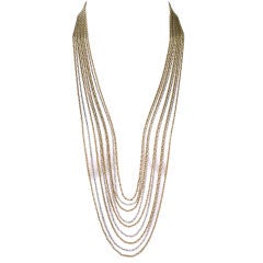Christian Dior Multi Strand Two Tone  Rope Chain Necklace