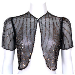 French Net Caplet with Bronze Sequins