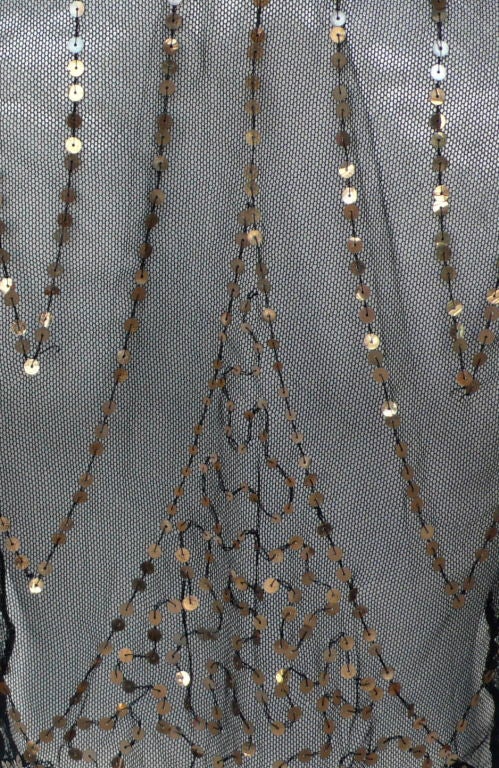 Gray French Net Caplet with Bronze Sequins